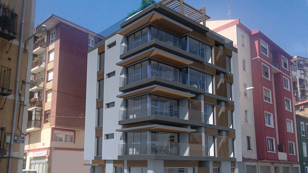 render inmobiliario fachada edificio