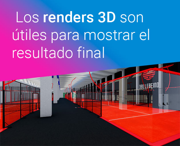 resultado final render pista de padel