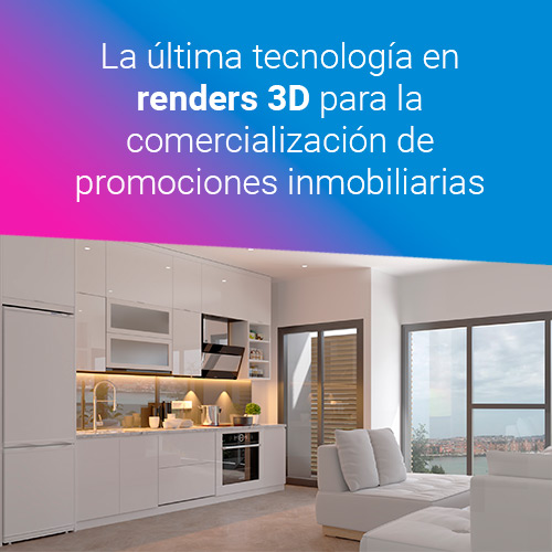 render cocina promocion inmobiliaria